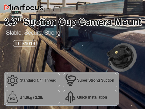 Twist-Lock Suction Cup Base Suction Cup Mount, Windshield Suction Mount Bracket, Dash Cam Mount