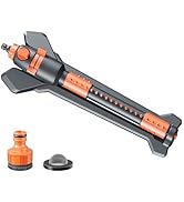 Oscillating Sprinkler with Metal Base, Oscillating Lawn Sprinkler Covers Up to 3,766 sq. ft, 19 P...