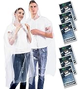 SWOGAA Disposable Rain Ponchos for Kids 6 Pack/Adults 10 and 6 Pack/Ponchos Family 6 Pack Extra T...