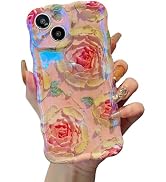 XIZYO Case for iPhone 14 Plus/15 Plus, Colorful Retro Oil Painting Flower Cute Floral Aesthetic C...