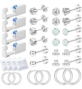 Nunpag 26 Pcs Ear Piercing Kit Ear Disposable Piercing Gun Kit Includes 4 Pcs Self Piercing Gun 1...