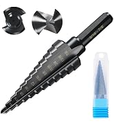 Step Drill Bit for Metal, 3/16 to 7/8 Inch (12 Step Sizes), M2 High Speed Steel Drill Bits Straig...
