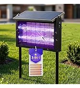 Solar Powered Mosquito Zapper, 4500V Outdoor Bug Zapper with 15W Solar Panel, Waterproof Cordless...