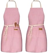BeLuyi 2 Pack Adjustable Bib Apron with 2 Pockets Chef Cooking Kitchen Restaurant Aprons for Wome...