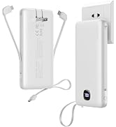 penaover Portable Charger with Built-in Cables&AC Wall Plug,Slim 10000mAh 22.5W Fast Charging Pow...