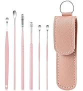 6 Pcs Ear Wax Removal Kit: Ear Cleaner Tools: Mini Portable Ear Scope with Stainless Steel 360° S...