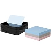 Post-it Note Dispenser, Sticky Note Holder, Black Wave Design, Includes 3 Pads of 90 Sheets of 3 ...