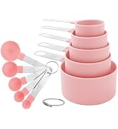 Measuring Cups and Spoons Set, 10-Piece Stackable Kitchen Tools with Stainless Steel Handles, Nes...