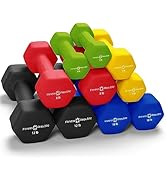 Fitness Republic Neoprene Workout Dumbbells - Non Slip, Anti Roll Exercise & Fitness Dumbbells Co...