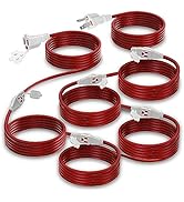 50 Ft Outdoor Extension Cord with Multiple Outlets, Evenly Spaced 3 Grounded Outlets with Safety ...