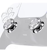 eXtremeRate Custom Silver Metal Thumbsticks for PS5 Controller, Replacement Aluminum Analog Stick...