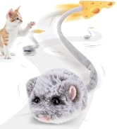 Migipaws Interactive MigiMouse Cat Toy 360° Rolling & Spin with Wiggling Tail for Indoor Cats Sma...