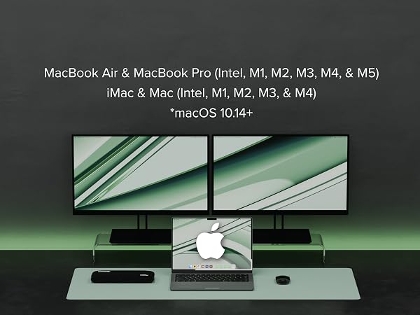 Compatible with MacBook Air/Pro (Intel, M1, M2, M3), iMac, and Mac (Intel, M1, M2), macOS 10.14+