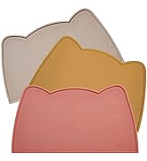 OHMO - Cat Food Mat, Silicone Pet Feeding Mat for Floor Non-Skid Waterproof Dog Water Bowl Tray, ...