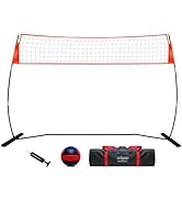 12FT Portable Volleyball Training Net for Hitting or Serving Drills, Outdoor & Indoor Freestandin...