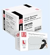 Basic Medical Synmax Black Vinyl Exam Gloves 1000pcs Latex Free & Powder Free Black 1000 pcs