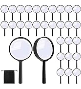 Elcoho 48 Pack Handheld Magnifier Plastic Magnifying Glass for Reading Jewelry Home Office Desk A...