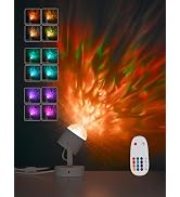 Joyzy Plug-in Dynamic Ocean Wave Table Lamp with Remote Water Ripple Night Light Projector for Ro...