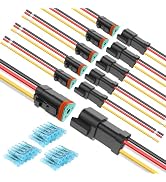 Nilight 16 AWG 3 pin DT Connectors, 6 pairs Waterproof Automotive Electrical Connector Plug and P...