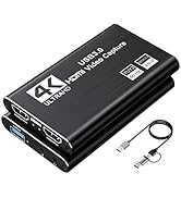 XIIXMASK Video Capture Card, Audio Video Capture Card, USB 3.0 Capture Card 4K HDMI Loop-Out, 108...
