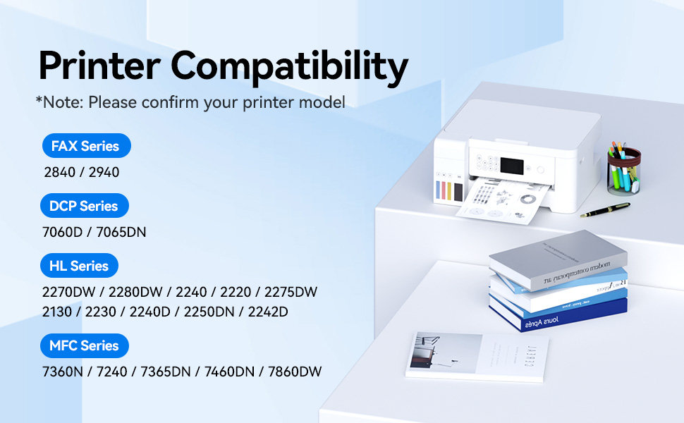 Compatible with DCP-7060D, DCP-7065DN, IntelliFax-2840, IntelliFAX-2940 Printer