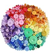 Greentime 600-700 PCS Mixed Color Assorted Sizes Round Resin Buttons for Crafts Sewing DIY Manual...