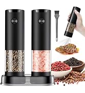JIDSPWLS Electric Salt and Pepper Grinder Set Automatic Battery Pepper Mill Shakers Adjustable Co...