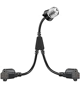 2 in 1 Light Socket to Plug Adapter, Convert E26/E27 Bulb Socket to 2 Pieces 3 Prong Outlet with ...