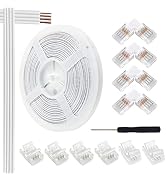 VIPMOON 32.8ft 4 Pin RGB Extension Cable Wire Cord and 10Pcs 4 Pin LED Light Strip Connectors Str...