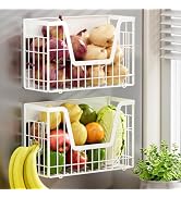 YIWANFW 2 Set Magnetic Fridge Shelf, White Magnetic Fruit Basket for Refrigerator Organizer Stora...