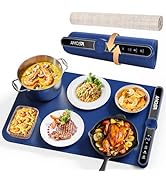 Warming Mat for Food, Fast Heating Electric Food Warmers with 9 Level Temperature and 6 Hours Tim...