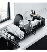 Kitsure Large Dish Drying Rack - Extendable Dish Rack, Multifunctional Dish Rack for Kitchen Coun...