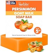 Persimmon Soap Bar for Body Odor Control – Purifying Deodorizing Body Wash with Goat Milk for Eli...