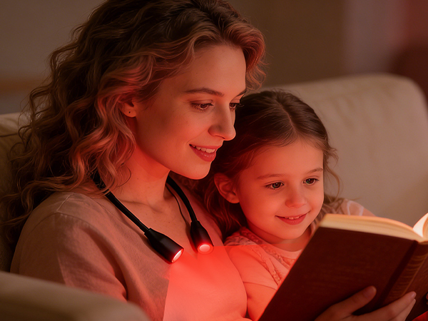red light book light for reading in bed