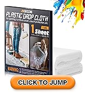 12 x 9 Ft Plastic Drop Cloths-1 Mil(1-Pack - Disposable Painter's Sheeting & Tarps for Painting, ...