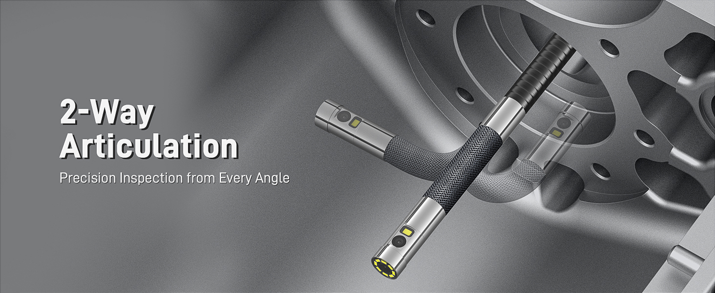 Articulating Borescope with Dual Lens Endoscope Camera