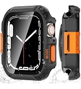 YIJDACASE Rugged Waterproof Case for Apple Watch SE 3/SE 2/SE, Series 4 5 6 44mm, Built-in HD Tem...