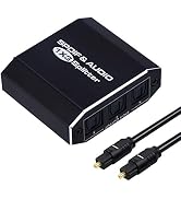 Digital Optical Audio Splitter 1x3, SPDIF Toslink Optical Fiber Audio Splitter 1 in 3 Out Aluminu...