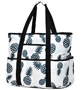 Beach Bags for Women, Large Beach Tote Bag with Zipper Tons of Pockets Beach Bag Waterproof Sandp...