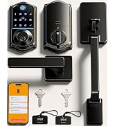Veise VE017-D Fingerprint Smart Front Door Lock Set, Matte Black | 8-in-1 Keyless Entry, App Cont...