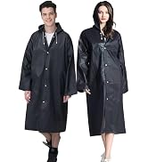 Cosowe Rain Ponchos for Adults Reusable, 2 Pcs Raincoats Emergency for Women Men with Hood and Dr...