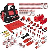 TRADESAFE Lockout Tagout Kit - 90 Loto Devices, Cable Lock, Loto Locks, Breaker Lockout Devices, ...