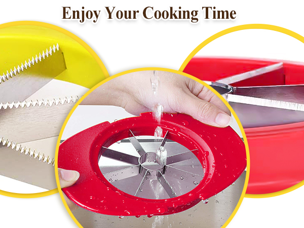 Fruit Cutter Slicer, 4 in 1 Apple Slicer with Vegetable Peeler & Cleaning Brush Mango Cutter