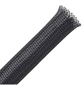 100ft - 1/4 inch PET Expandable Braided Sleeving – Black – Alex Tech braided cable sleeve