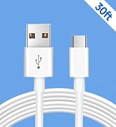 30ft/9M Long USB C Cable, Charging and Data Transfer, Durable USB A to USB C Power Charging Repla...