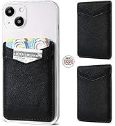 Fulgamo 2Pack Leather Phone Wallet Stick on, Sticky Back of Phone Card Holder, Credit Card Holder...