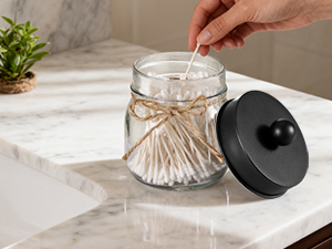 qtip cotton holder mason jars