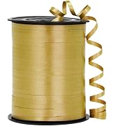 OMISELIO Gold Ribbon - 500 Yard Crimped Curly Gold Ribbon for Gift Wrapping, Balloons, Parties