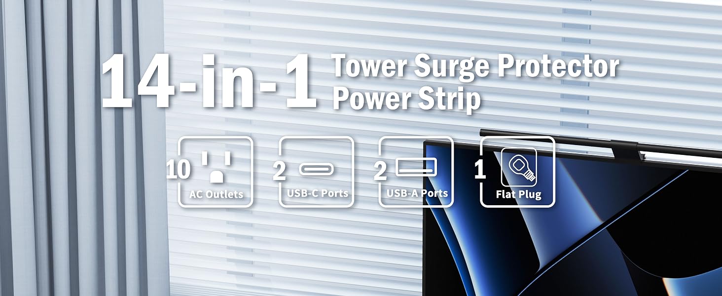 Tower Surge Protector Power Strip