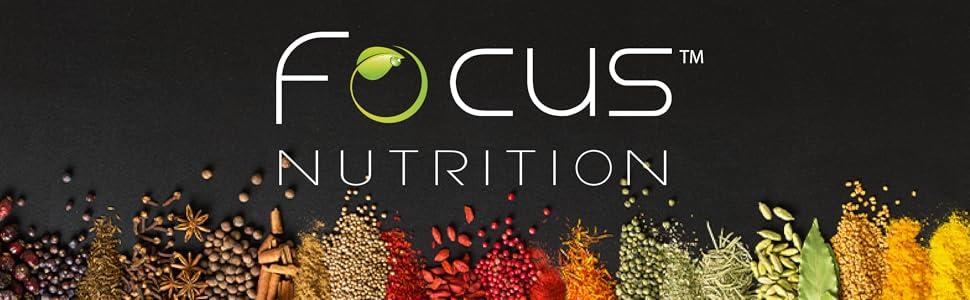 focus nutrition logo with spices background